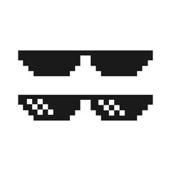 Thug life glasses, pixel glasses vector isolated on white background