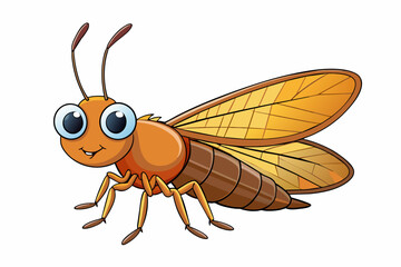 brown lacewing vector illustration