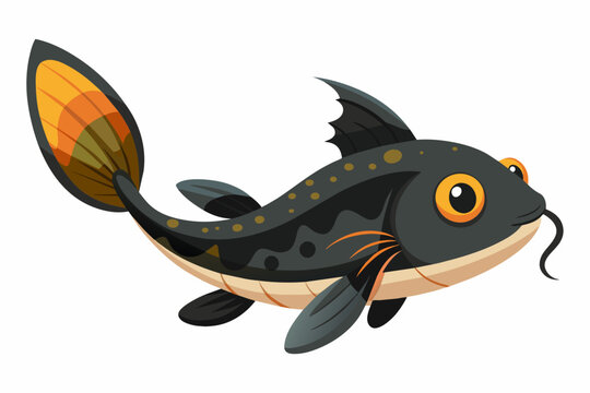 bristlenose catfish vector illustration