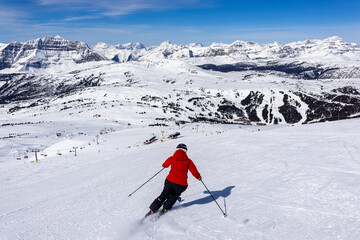 Bright Sunny Day at Sunshine Village Ski Resort, Alberta, Canada.