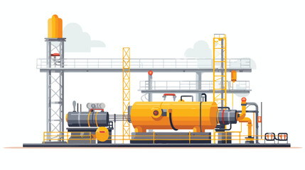 Vector illustration with equipment for gas producti