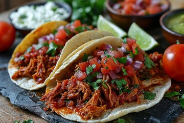 Delicious Homemade Chicken Tacos with Fresh Salsa - 784809494
