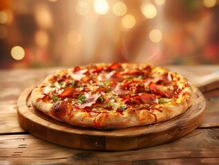 Pizza Barbeque Barbecue BBQ Chicken Mozzarella Cheese Slice Whole Box Background Image