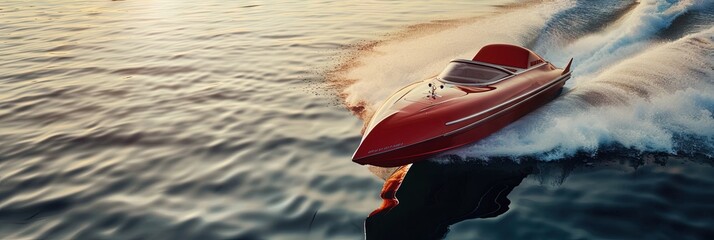 photo of a hydroplane on the water  - obrazy, fototapety, plakaty