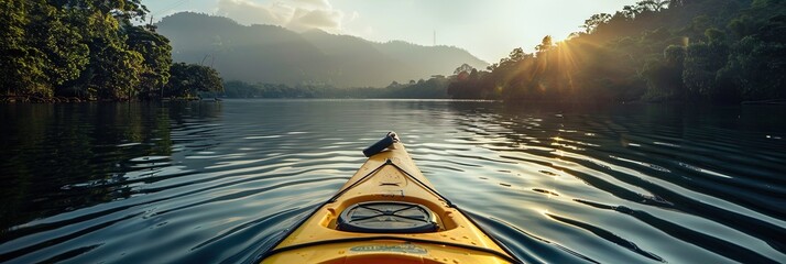 photo of a kayak on the water  - obrazy, fototapety, plakaty