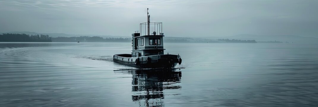 photo of a pump boat on the water