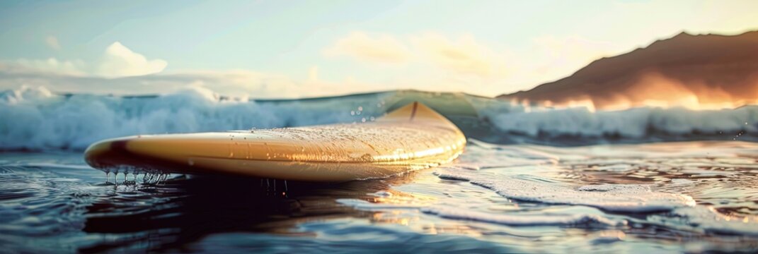 photo of a surfboard on the water 
