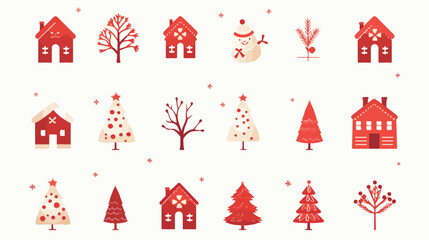 Vector image. christmas icons with white background