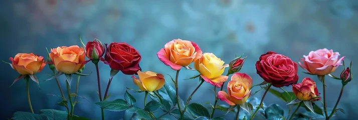 Fotobehang photo of colorful roses - © Steph