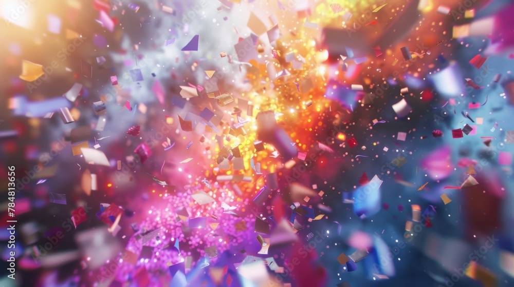 Aufkleber experience the magic of confetti cannons creating a stunning display of colorful explosions that mak