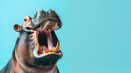 Obraz premium 驚いた顔のカバ