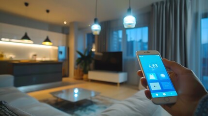 Controlling home electronics on the app smart living lifestyle and technology