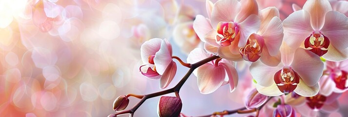 photo of bright pink orchids blossoming in the spring
