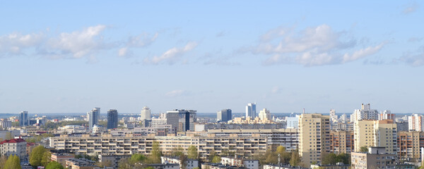 panorama of the city, clear and sunny weather
