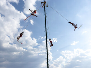 Rituals, ceremony voladores de Papantla, concept traditions of Mexico