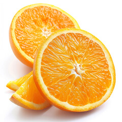 Juicy Fresh Orange on White Background. Generated by AI