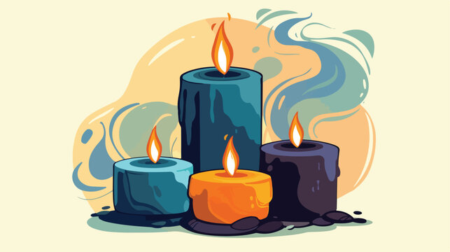 Vector image candle lamp icon with white background