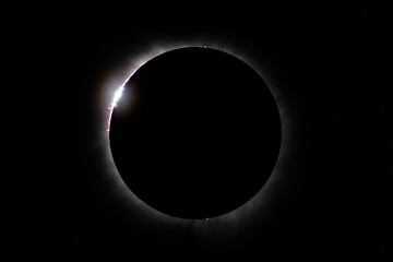 Bailey's Beads and Chromosphere ,April 8 2024 Total Solar Eclipse. Texas