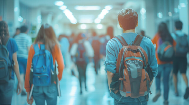 Campus Journey: Student Amongst Crowd