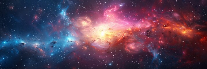 Fototapeta premium Hyperlight Nebula Burst in Vivid Neon Colors