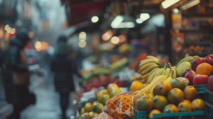 Market Fresh: Vibrant Fruit Selection in the Bustle