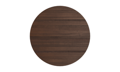 top view of wooden round  brown coffee table isolated on white background. Furniture collection
