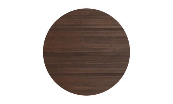 top view of wooden round  brown coffee table isolated on white background. Furniture collection