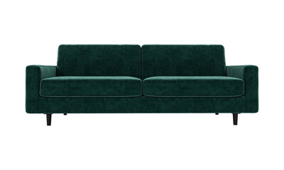Obraz premium Modern and luxury green velvet sofa isolated on white background. Furniture Collection