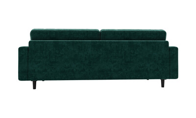 Modern and luxury green velvet sofa isolated on white background. Furniture Collection