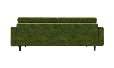 Modern and luxury green velvet sofa isolated on white background. Furniture Collection