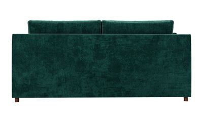 Modern and luxury green velvet sofa isolated on white background. Furniture Collection