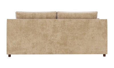 Modern and luxury beige velvet sofa isolated on white background. Furniture Collection.