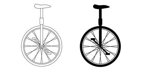 side view Unicycle icon set isolated on white background © Sutana