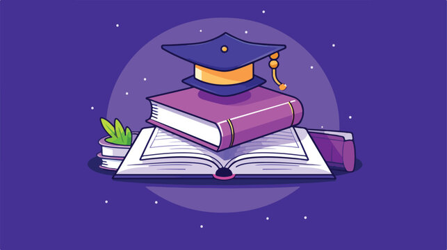 Vector image education icon with violet background