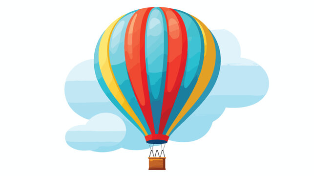 Vector image hot air balloon icon with white background