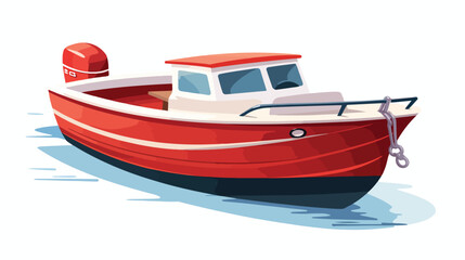 Vector image icon of a boat on a white background 2
