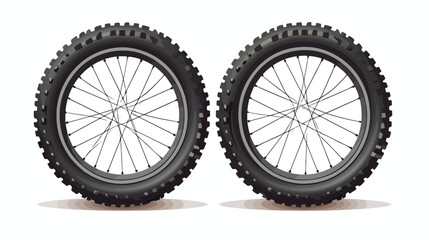 Vector image icon of bicycle tires with white background - Powered by Adobe