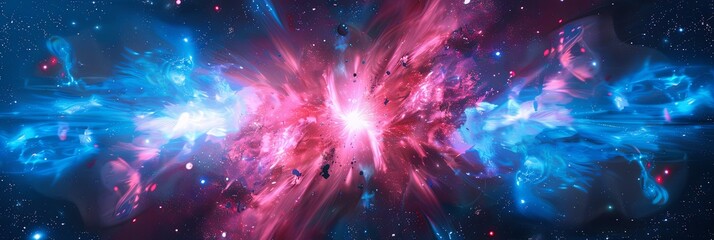 Fototapeta premium Hyperlight Nebula Burst in Vivid Neon Colors