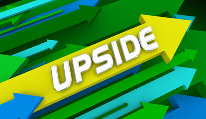 Upside Arrow Rising Increase Good Positive Potential Outcome 3d Illustration