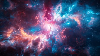 Hyperlight Nebula Burst in Vivid Neon Colors