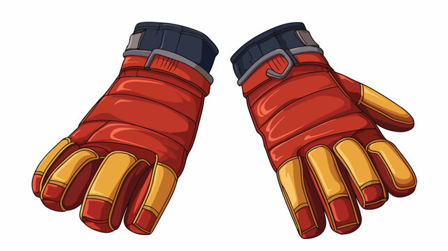 Vector image of firefighter gloves icon with white