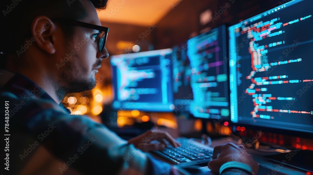 Poster programmers and cyber security technologies design websites and security in the social world, cybers