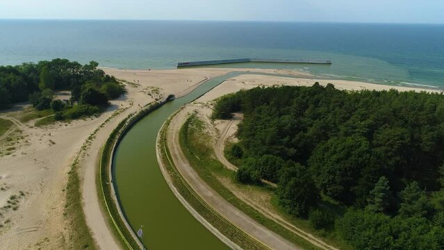 Beautiful Canal Jamno Kanal Mielno Aerial View Poland