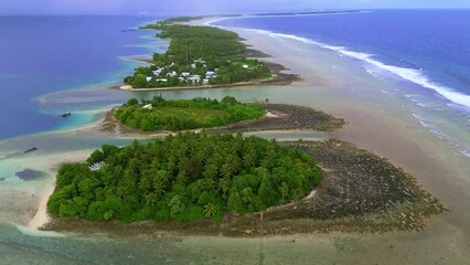 MARSHALL ISLANDS - 3.18.2024 - Excellent aerial view of the outer atolls of Majuro, the Marshall Islands.