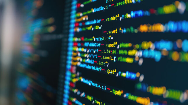 Program listing Abstract background and coding technology background
