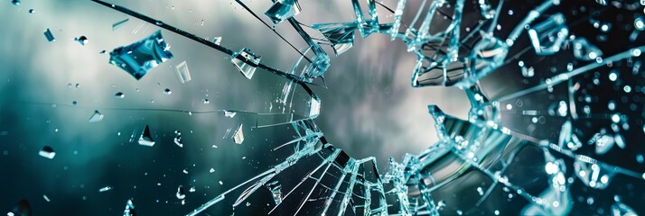 Obraz premium Fractured Tranquility A Study in Broken Glass