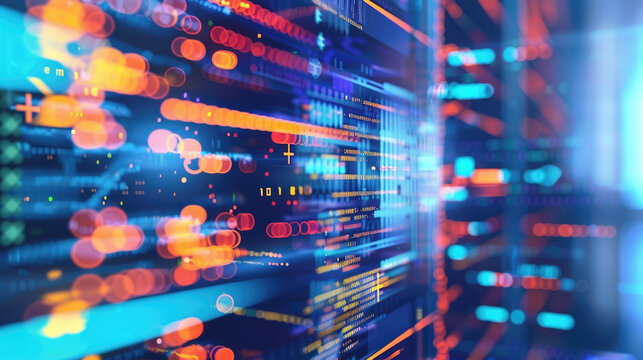 Program listing Abstract background and coding technology background
