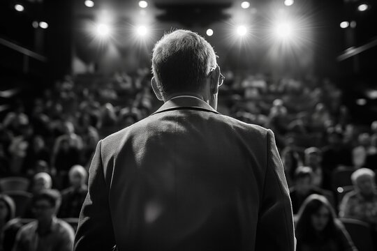 Professores dando palestra para alunos em um audit&oacute;rio, transmitindo conhecimento e inspira&ccedil;&atilde;o. Esta imagem reflete a import&acirc;ncia da educa&ccedil;&atilde;o e do di&aacute;logo entre educadores e alunos