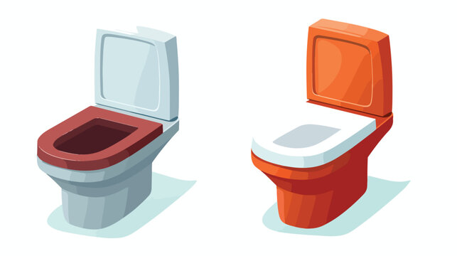 Vector image set of 2 toilet icons on white background