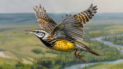 Iconic Flight of the Western Meadowlark: Celebrating North Dakota's State Bird
